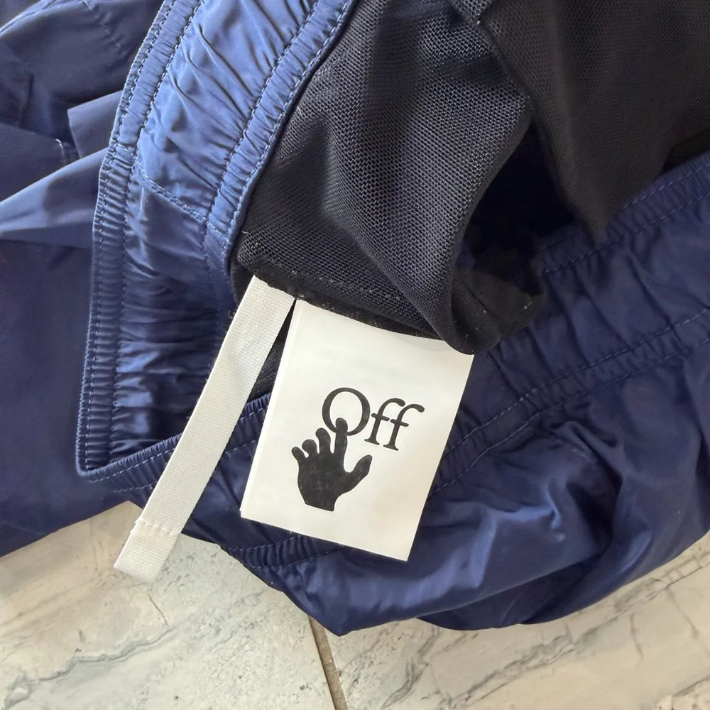 Off-White Navy Swim Shorts - Picture 6 of 6